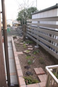 日陰のレイズドベッド（茂原市　S様邸）